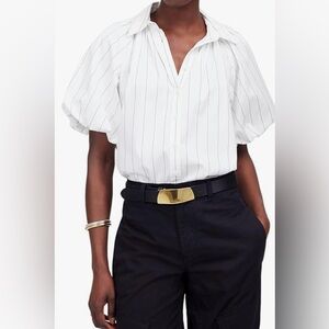 Madewell Women's Bubble Sleeve Top-Mid Wt Poplin Size XXS